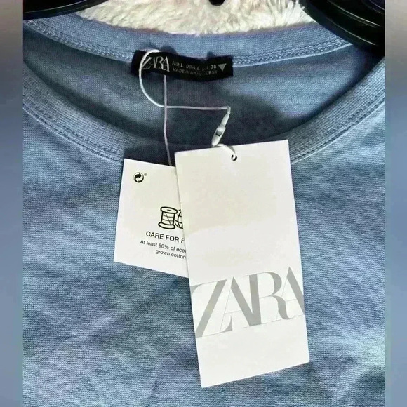 Light Blue Zara Cropped t-shirt - Picture 3 of 5